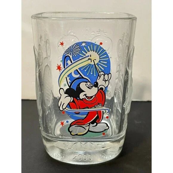 McDonald's Disney World 2000 Drinking Glass Mickey Mouse Souvenir Cup 4.5" - Picture 1 of 7